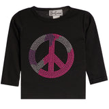 Multi Color Peace Sign Long Sleeve Rib Shirt - Denny's