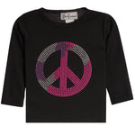 Multi Color Peace Sign Long Sleeve Rib Shirt - Denny's