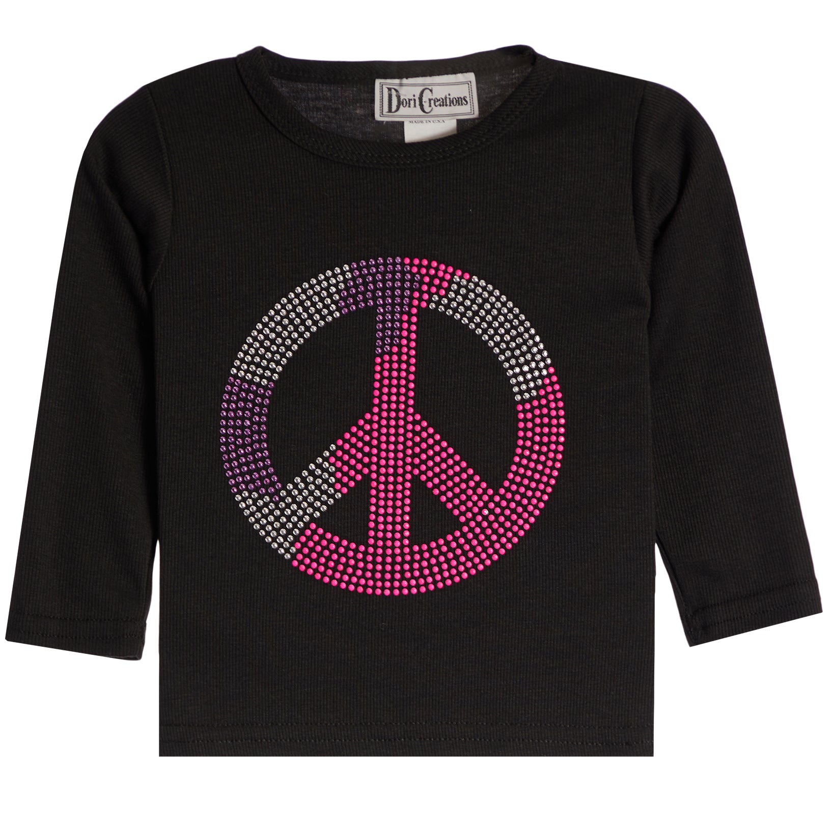 Multi Color Peace Sign Long Sleeve Rib Shirt - Denny's