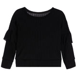 Drop Shoulder Ruffle Sweatshirt - Denny's