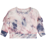 Drop Shoulder Orchid Tie Dye Waffle Sweatshirt - Denny's