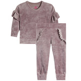 2pc Ruffle Velour Jog Set - Denny's
