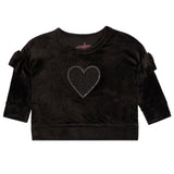 2pc Drop Shoulder Velour Heart Legging Set - Denny's