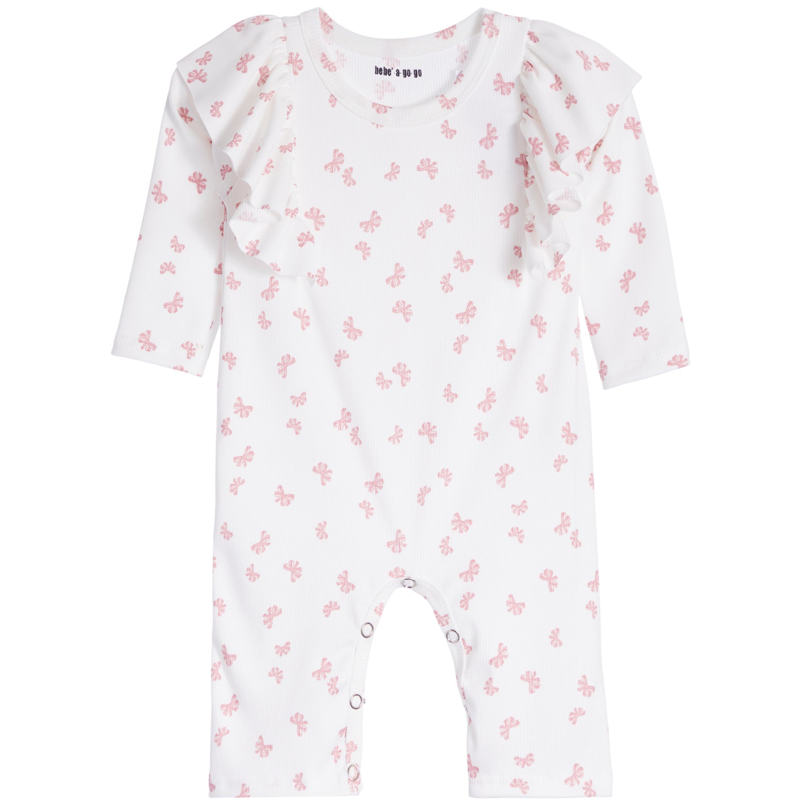 Ribbed Bow Ruffle Shoulder Coverall - Denny's