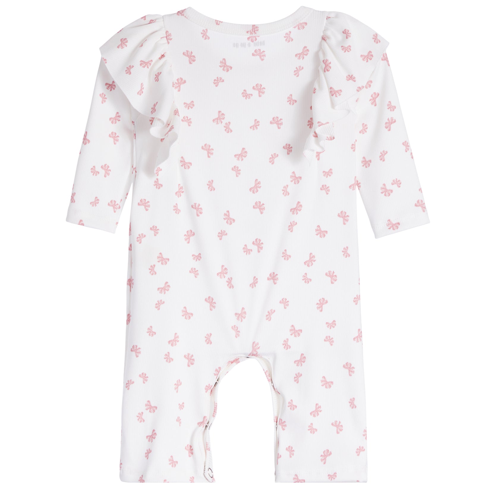 Ribbed Bow Ruffle Shoulder Coverall - Denny's