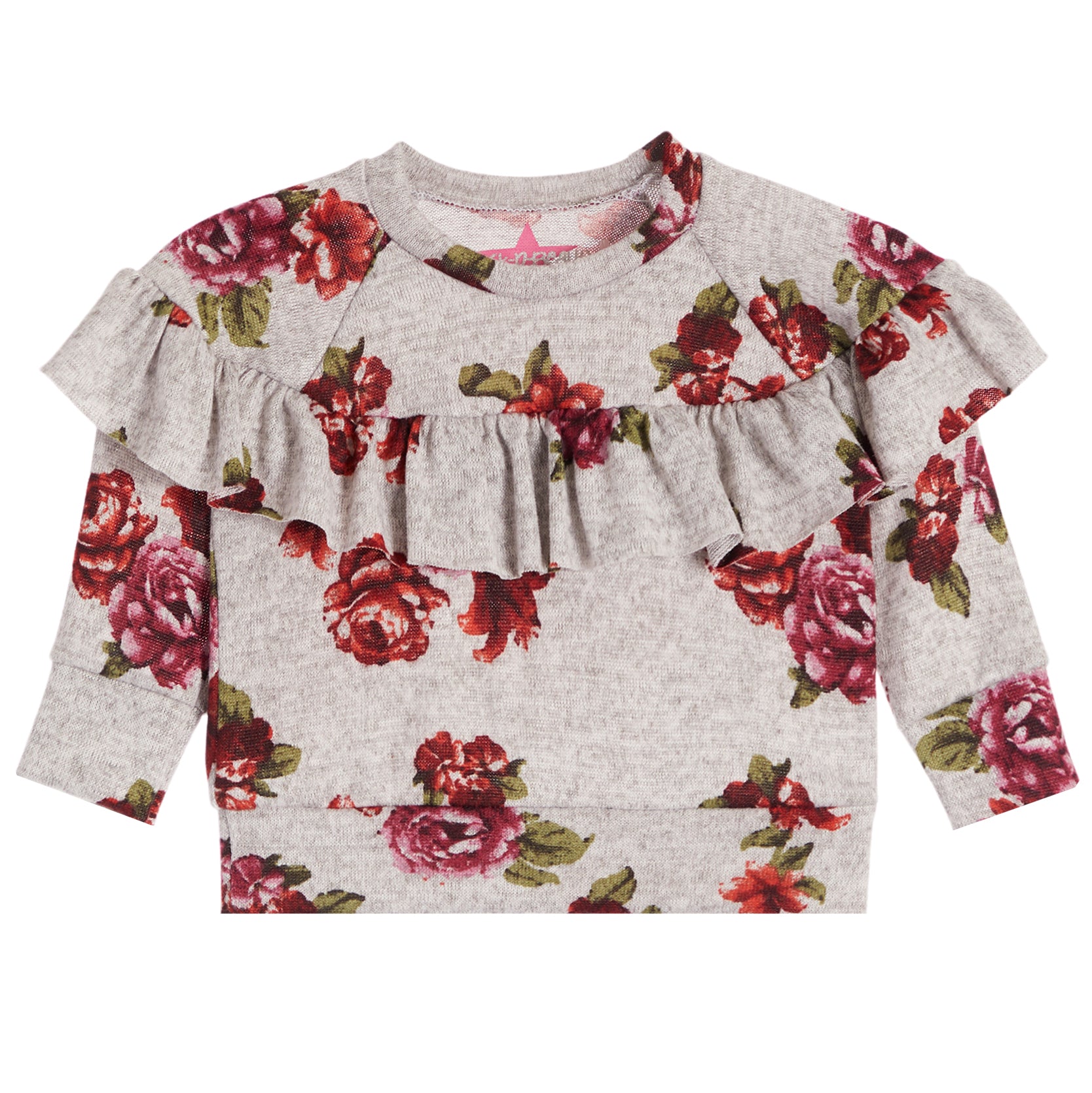 Peasant Ruffle Sweatshirt Floral - Denny's