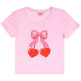 Cherry Bow Ribbed Tee
