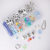 Metallic Silver DIY Charm and Letter Bead Kit