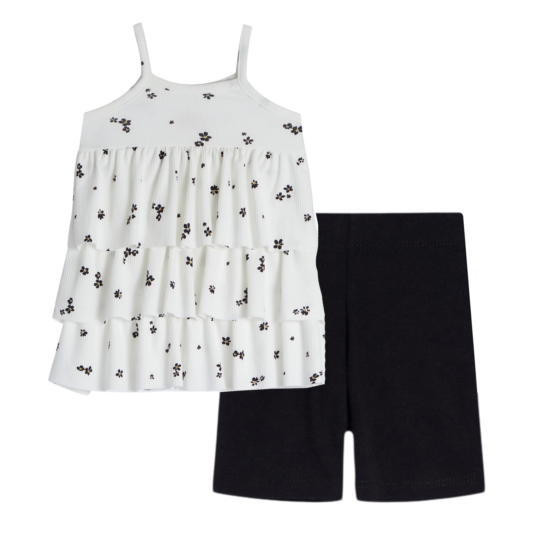 3 Tier Daisy Ruffle Tank & Bike - Denny's
