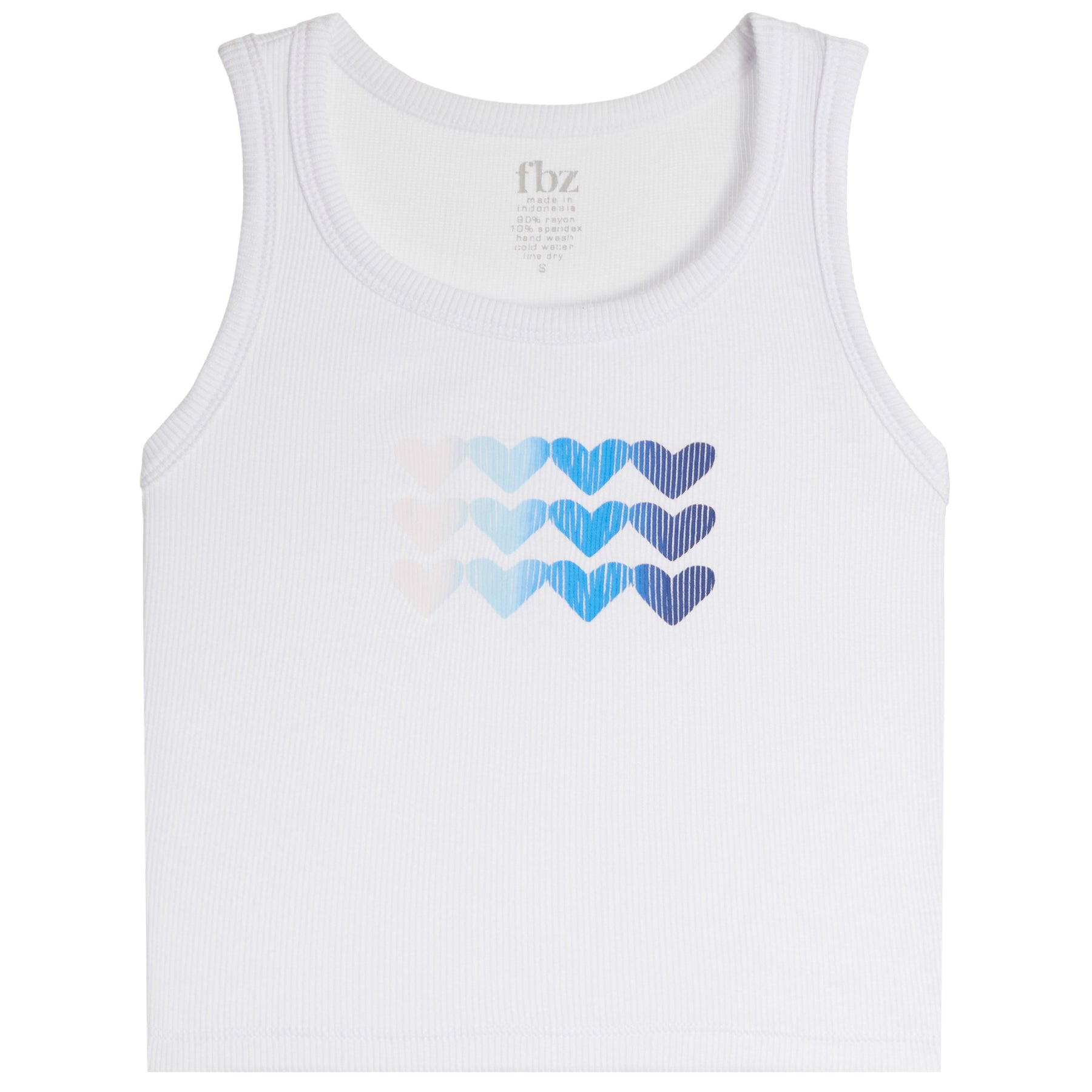 Blue Ombre Heart Rib Tank | Denny's