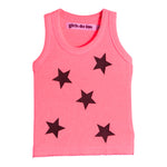 Allover Black Stars Waffle Tank - Denny's