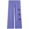 Purple wide-leg sweatpants featuring three drippy star motifs outlined in black on the right leg, displayed against a solid white background.