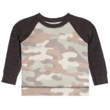 Camo Contrast Sleeve Sweatshirt