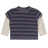 2fer Stripe Sleeves Tee