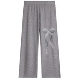 Navy Gingham Bow Wide Leg Pant - Denny's