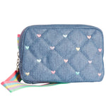 Denim Embroidered Hearts Fanny Pack - Denny's