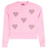 Sweatshirt With Allover Silver Hearts