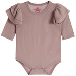 2pc Ribbed Ruffle Onesies Flare Pant Set - Denny's