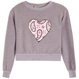 Pink Bandana Heart Reverse Fleece Sweatshirt