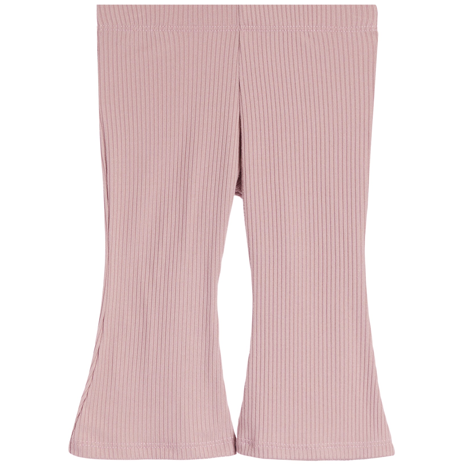 2pc Ribbed Ruffle Tee Flare Pant Set - Denny's