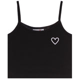 Rib Cami With White Heart