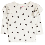 Heart Double Ruffle Long Sleeve Tee - Denny's