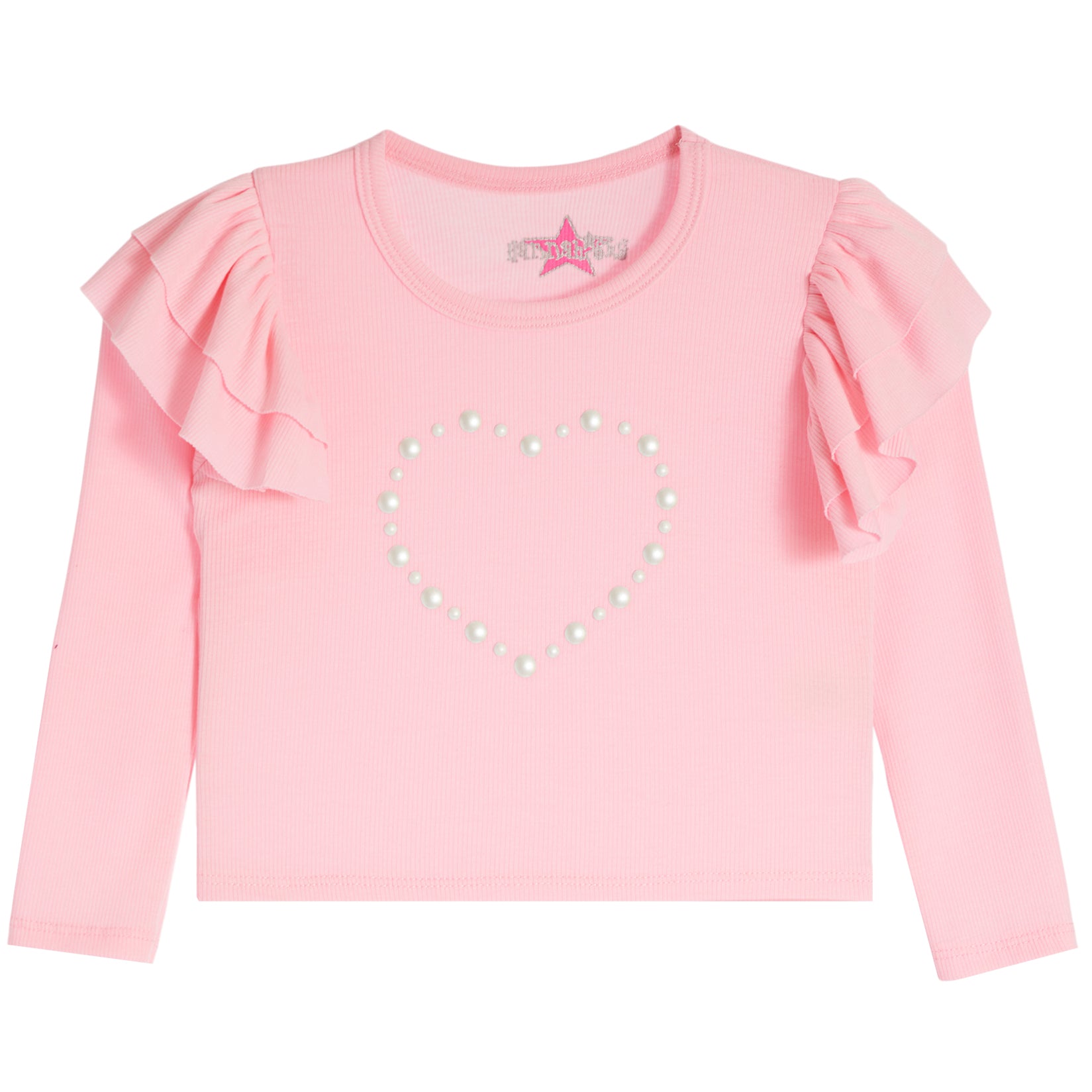Flutter Long Sleeve With Pearl Heart - Denny's