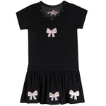 Pink Sequin Bows Short Sleeve Dress - Denny's