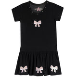Pink Sequin Bows Short Sleeve Dress - Denny's