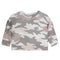 Camo Drop Shoulder Ruffle Knit Sweatshirt - Denny's
