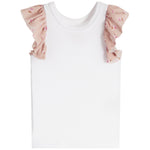 Contrast Ruffle Cocoa Floral Tank - Denny's