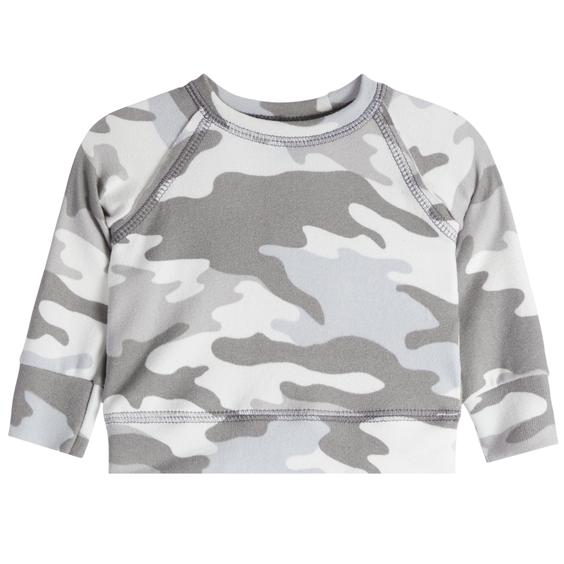 Grey Knit Camo Raglan Sweatshirt - Denny's