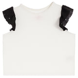 Ruffle Sleeve Eyelet Tee