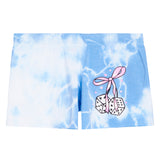 Tie Dye Cloud Short With Dice Bow