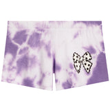 Cloud Tie Dye Short With Polka Dot Bow