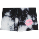 Tie Dye Cloud Short With Pink Lip