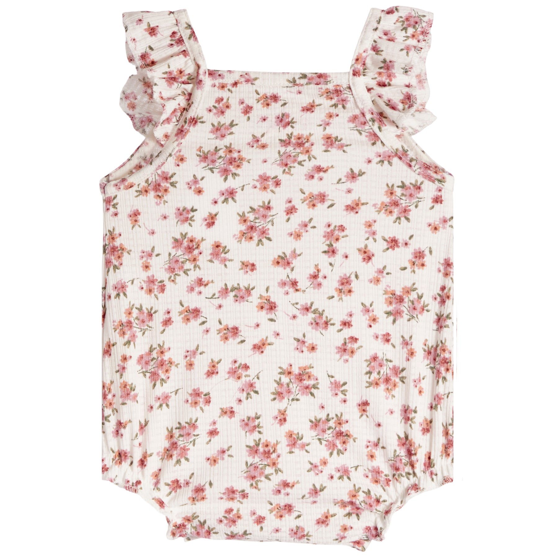 Creme Floral Bouquet Flutter Sleeve Bubble - Denny's