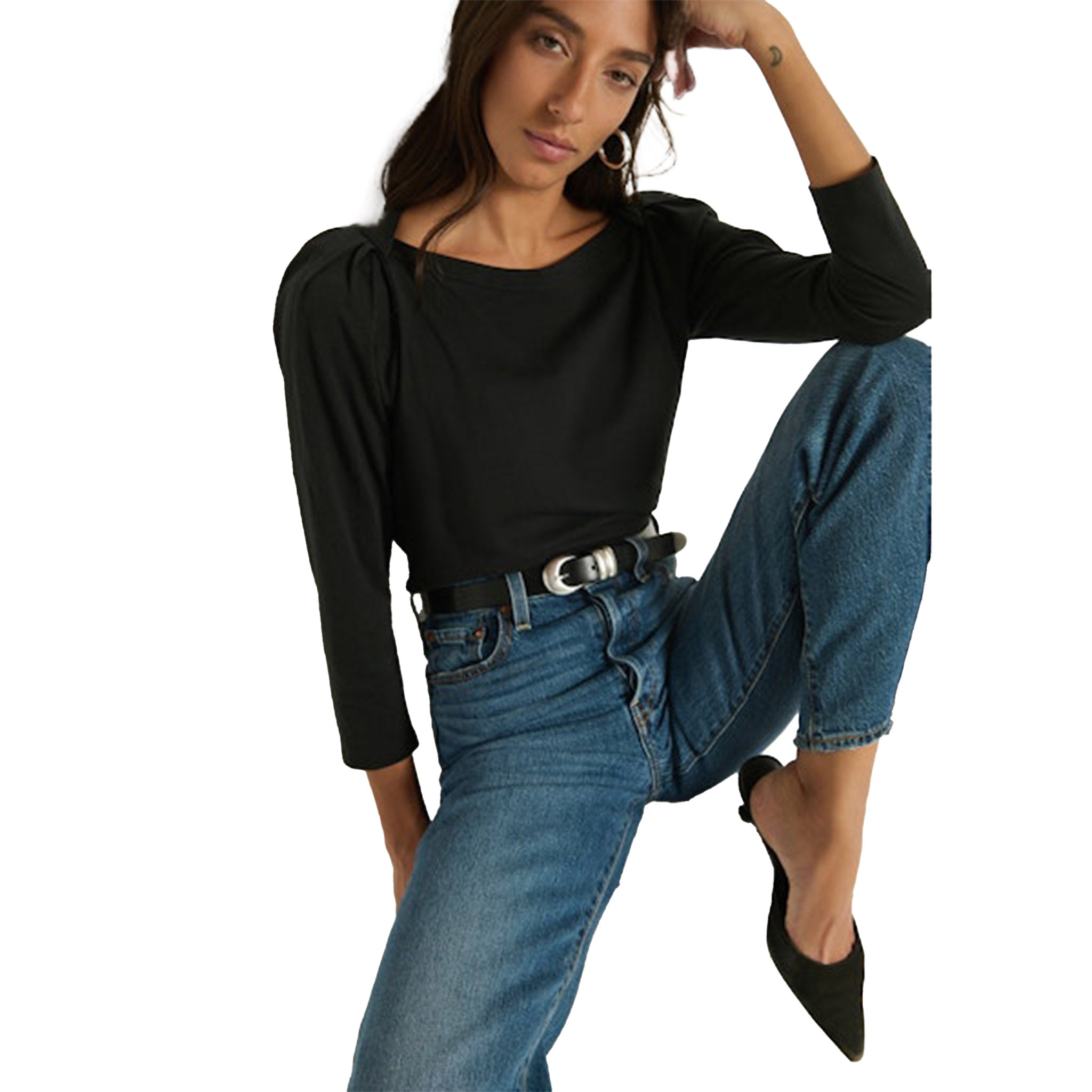 Amelie Envelope Neck Top - Denny's