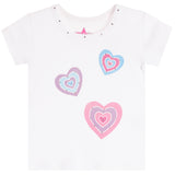 Short Sleeve Tee With Multi Hearts