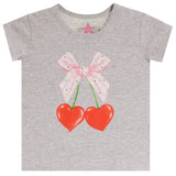 Short Sleeve Tee With Studded Bow Cherry