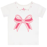 Short Sleeve Tee With Double Pink Bow
