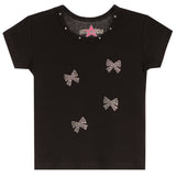 Short Sleeve Tee With Silver Bows