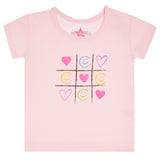 Short Sleeve Tee With Tic Tac Toe And Plush Heart