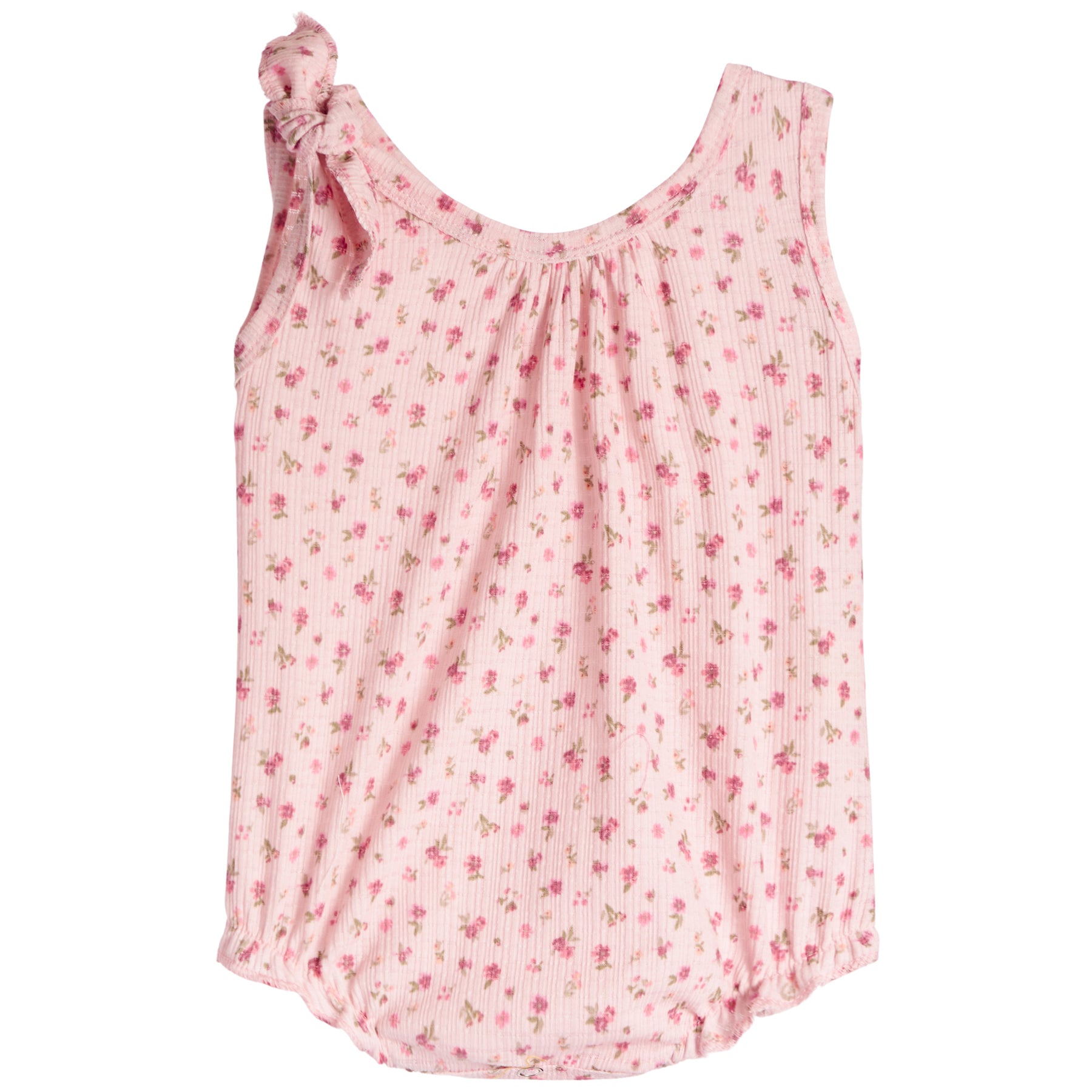 Pointelle Bouquet Floral Tie Shoulder Romper - Denny's