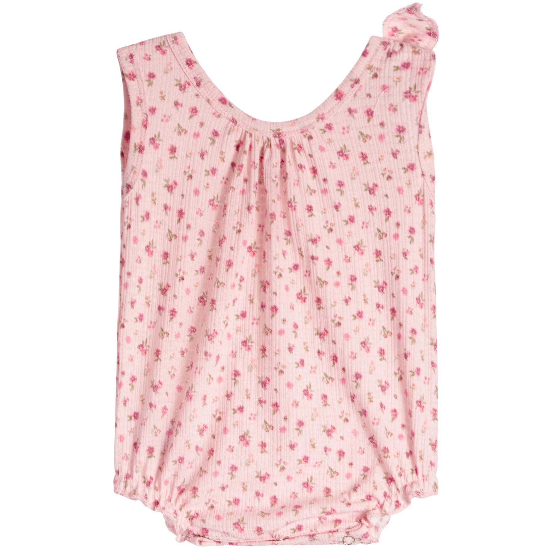 Pointelle Bouquet Floral Tie Shoulder Romper - Denny's