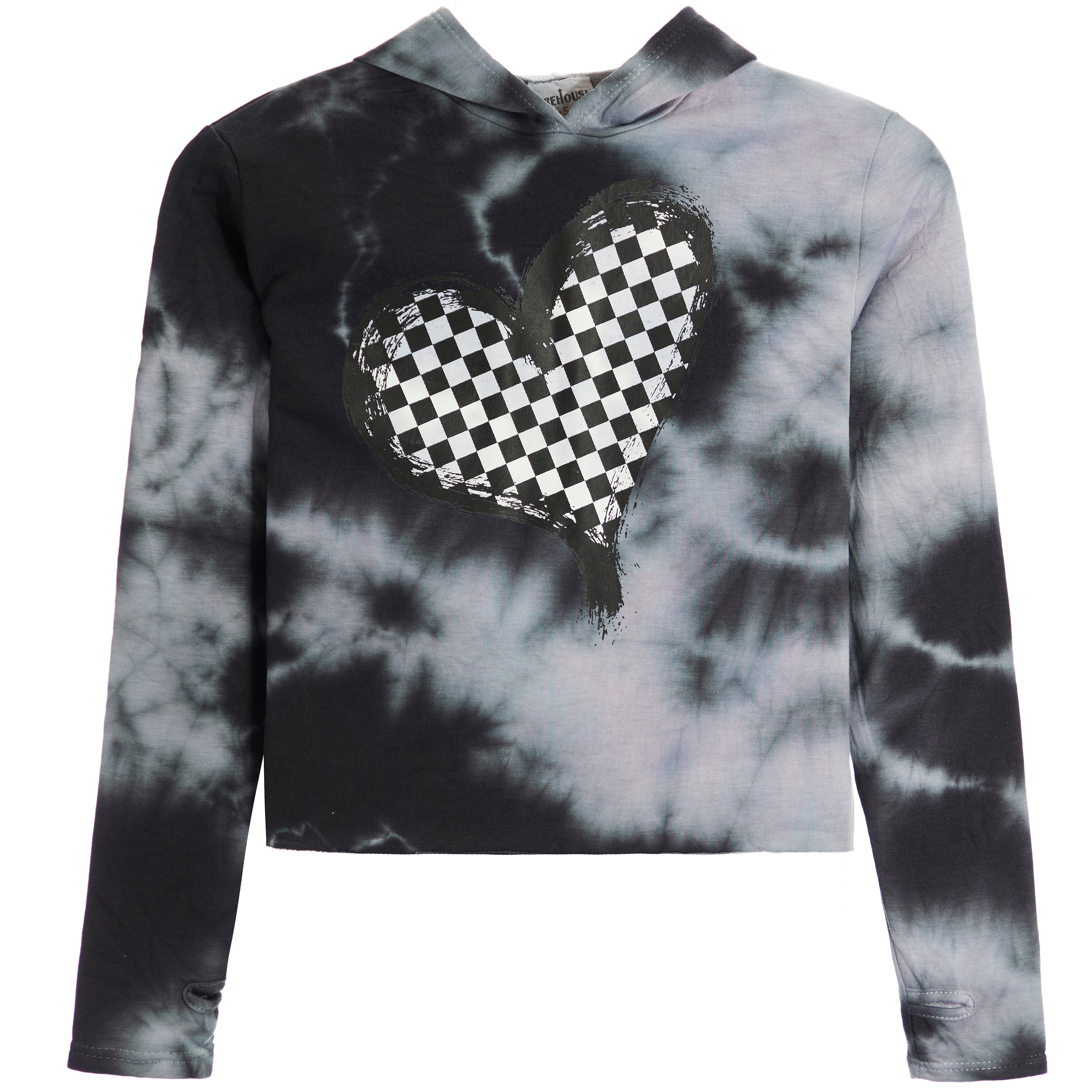 Checkered Heart Tie Dye Sweatshirt - Denny's
