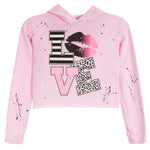 Love Lips Splatter Crop Hoodie - Denny's