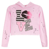 Love Lips Splatter Crop Hoodie - Denny's