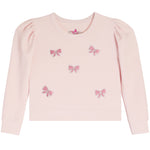 Allover Pink Bows Puff Sleeve Thermal - Denny's