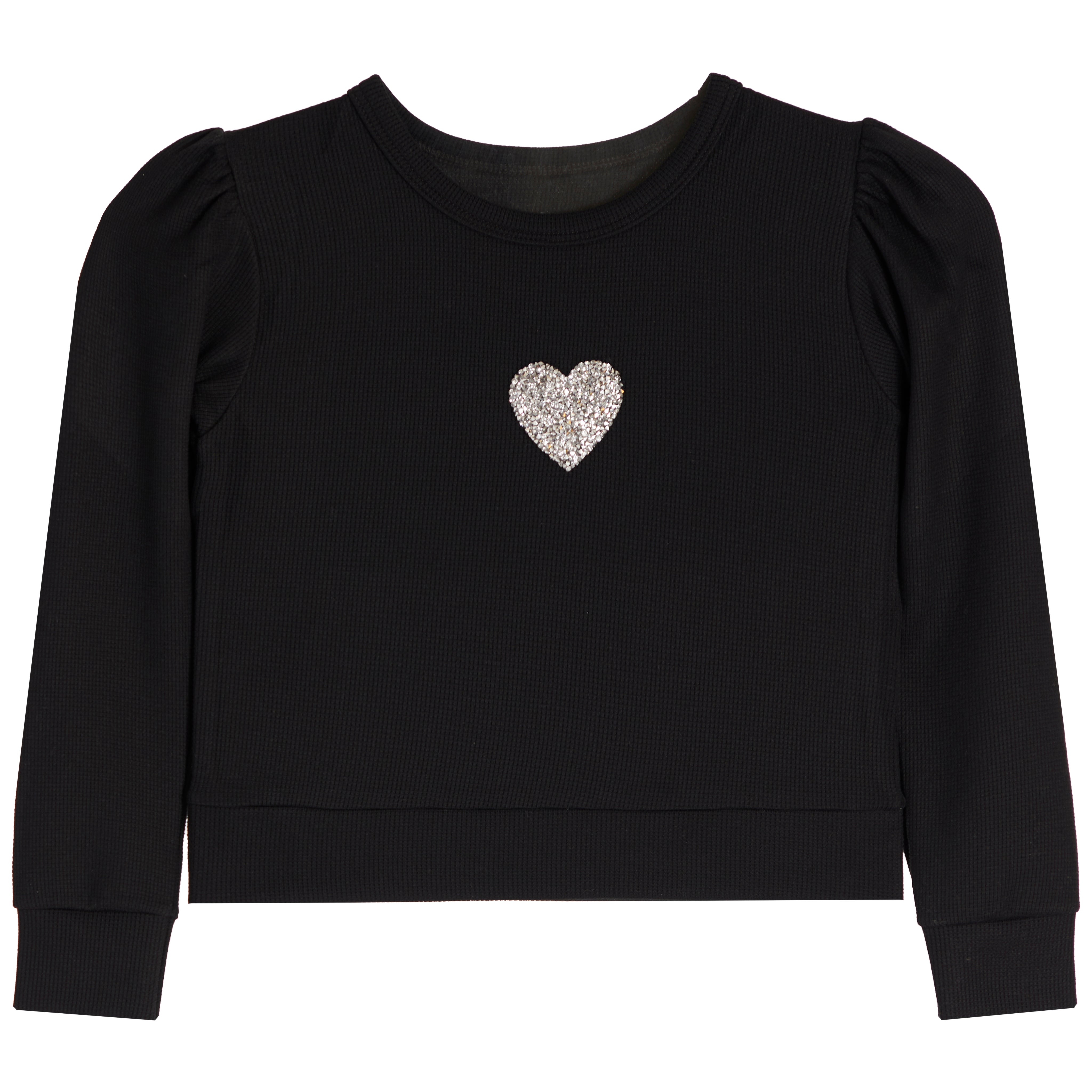 Silver Heart Puff Sleeve Thermal - Denny's